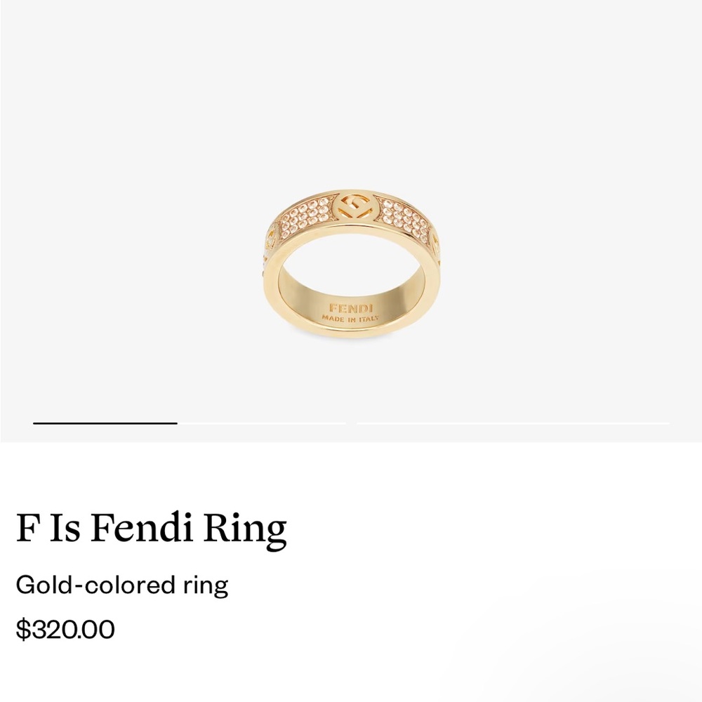 Authentic Fendi ring. Excellent condition. Size medium (M). Worn once.